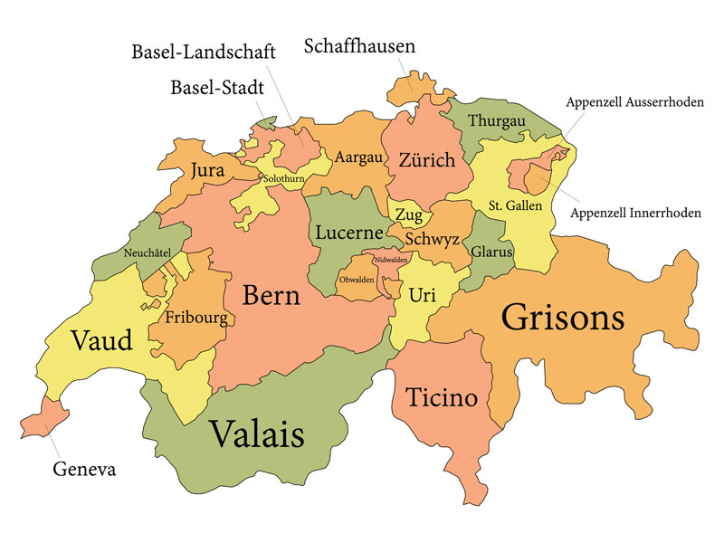 Karte der Schweiz